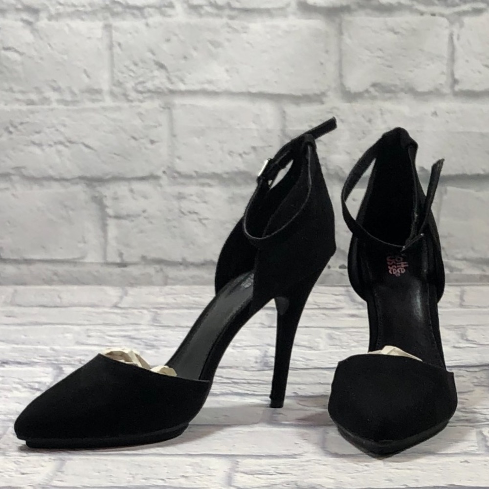 Charlotte Russe Ankle Strapped Suede Pumps